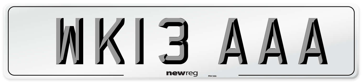 WK13 AAA Number Plate from New Reg